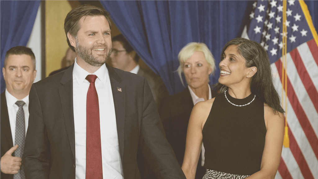 J.D. Vance and his wife in inauguration